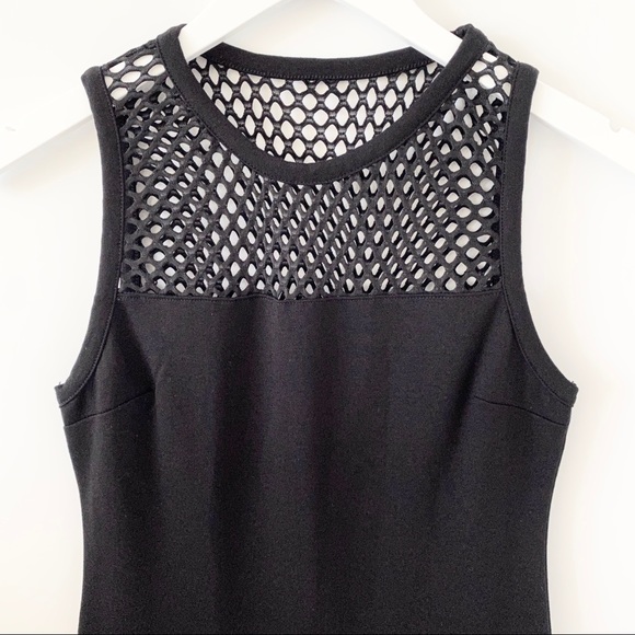 Urban Outfitters Silence + Noise Black Mesh Insert Bodycon Dress M NWOT - Picture 3 of 8